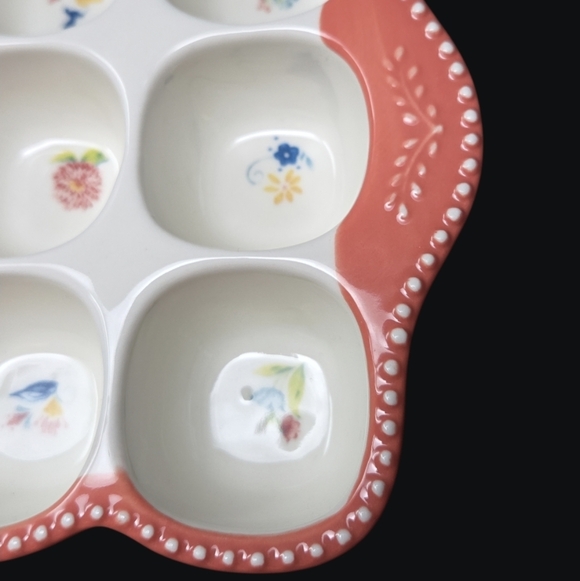 The Pioneer Woman "Egg Holder" "Blooming Bouquet" Floral Stoneware - Picture 6 of 6